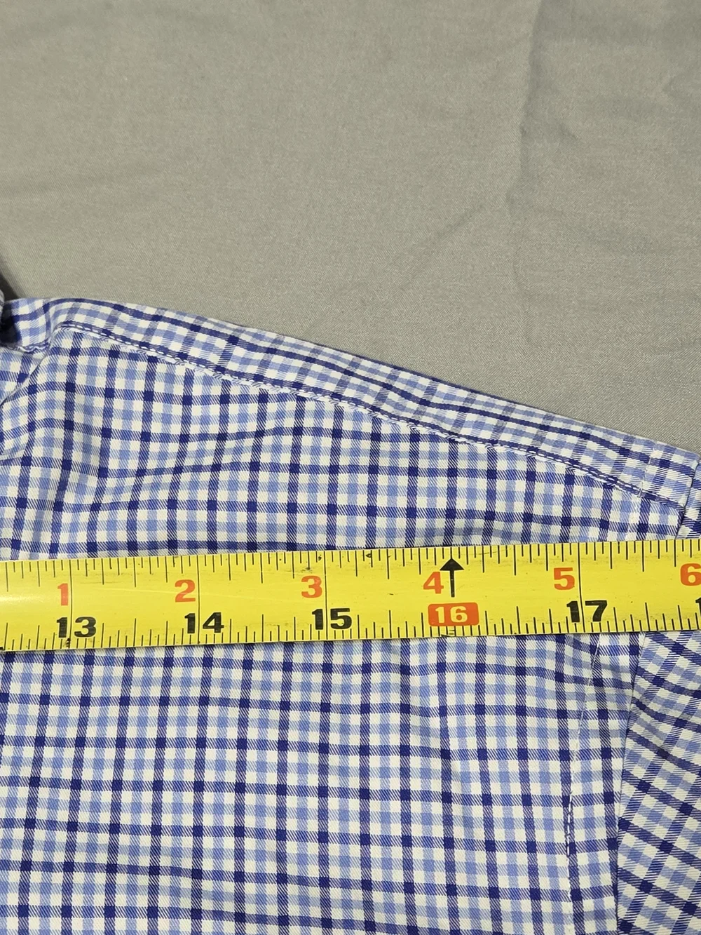 Proper Cloth Sz 15.5 Button-Down Blue Micro-Check Shirt - Picture 5 of 7